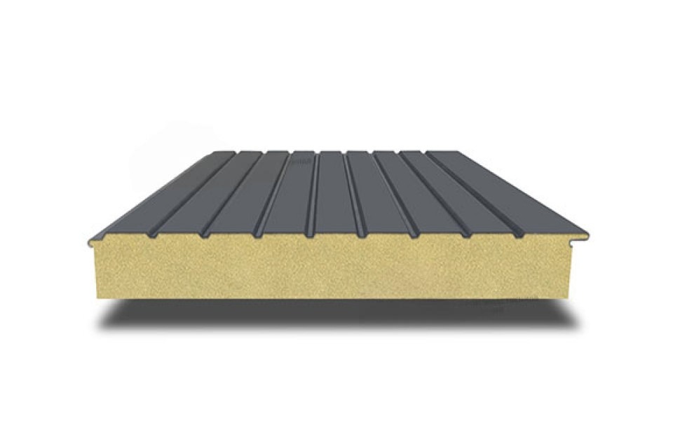 Двухслойная сэндвич-панель с минеральной ватой, 1200х30 мм, 0.5 Полиуретан глянец